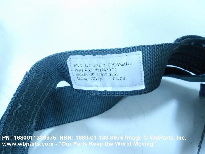 1680-01-133-9975 - AIRCRAFT SAFETY BELT, MS16070, MS160702, MS16070-2