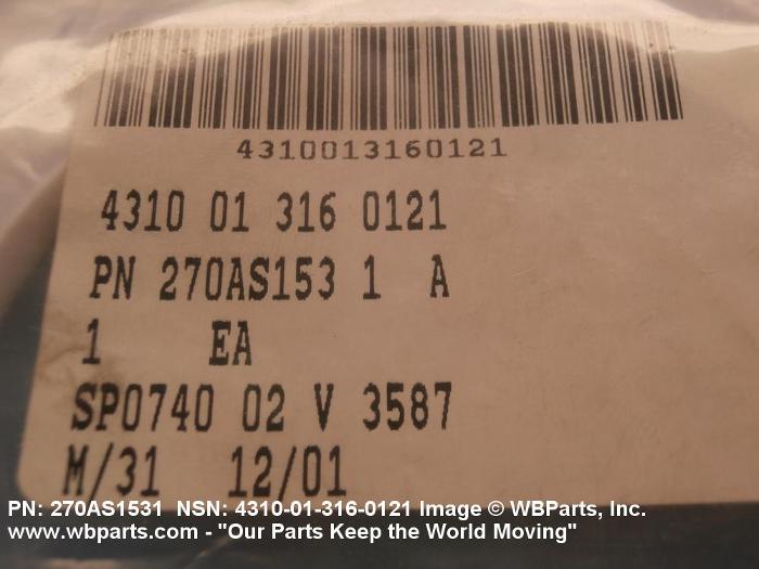 4310-01-316-0121 - PISTON RING, 270AS153, 270AS1531, 270AS153-1 | WBParts