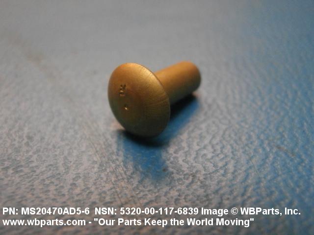 MS20470AD5-5 Rivet - length 5/16 - Military Fasteners