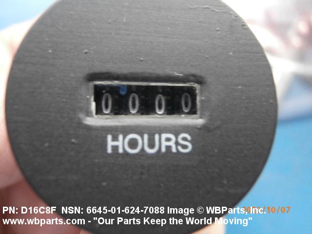 6645-01-624-7088 - TIME TOTALIZING METER, D16C8F , 01-624-7088