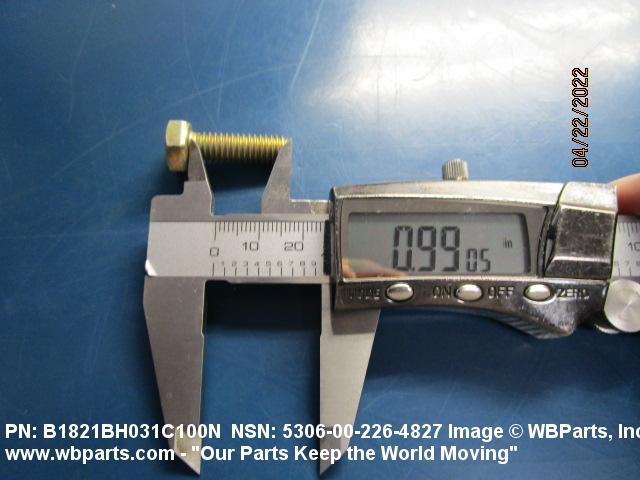 5306-00-226-4827 - MACHINE BOLT, MS3530534, MS35305-34, MS9072834