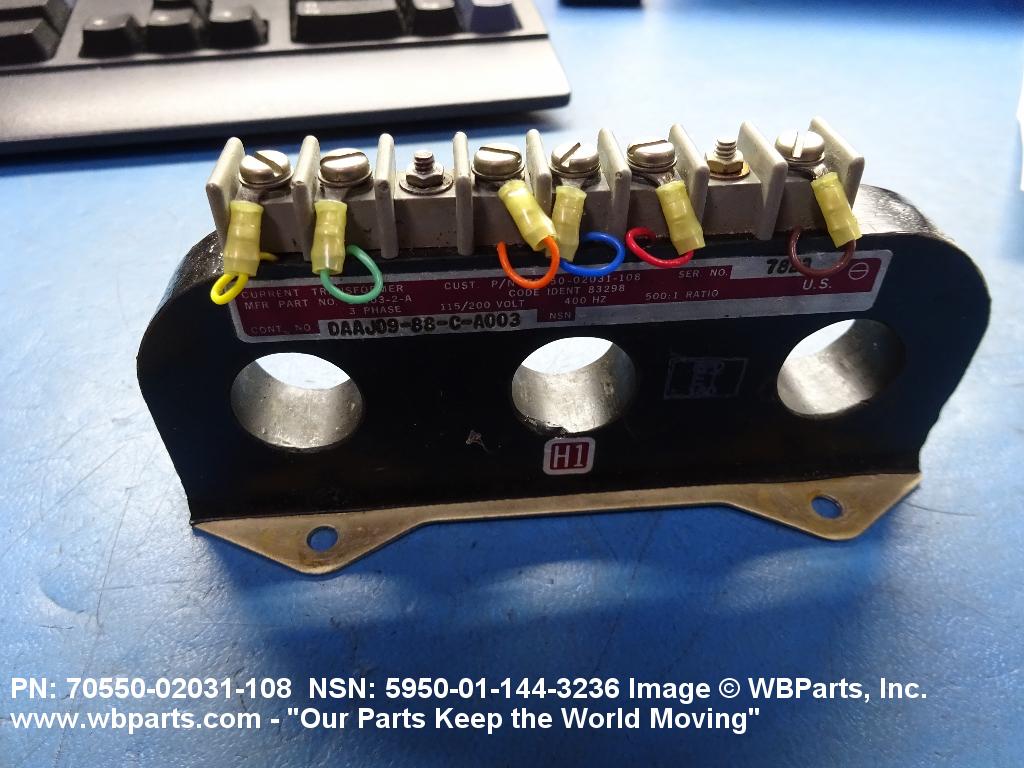 5950-01-144-3236 - CURRENT TRANSFORMER, 20B1032A, 20B103-2A