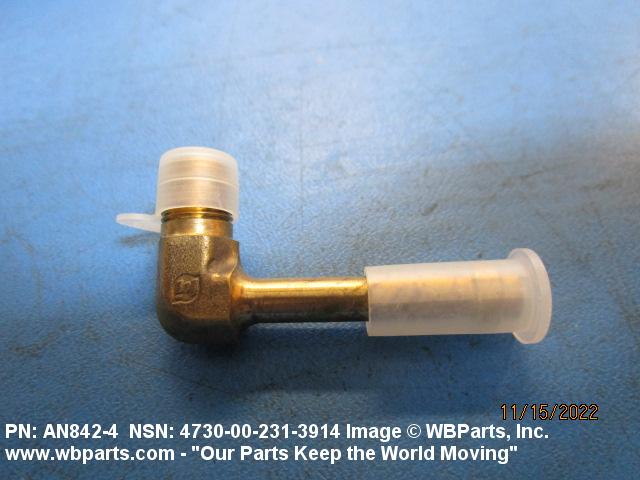 4730-00-231-3914 - PIPE TO HOSE ELBOW, AN8424, AN842-4, AS4843/2